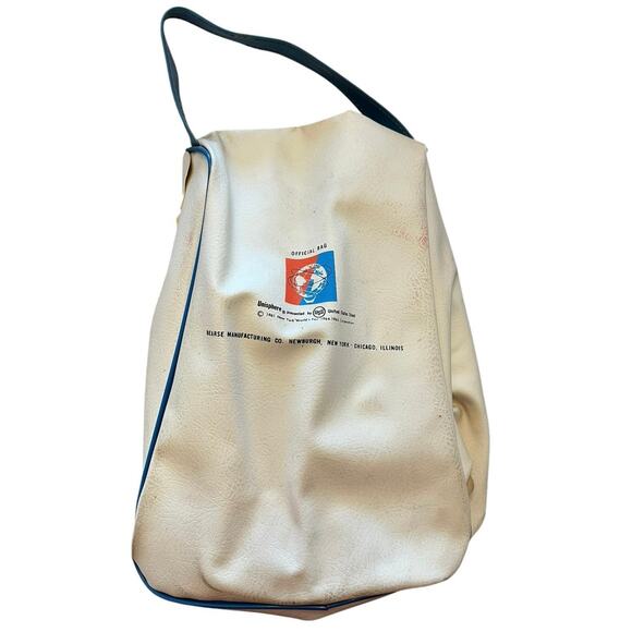 Vintage Vinyl New York World’s Fair Zippered Tote Bag 1964-65 White Blue Red - Picture 2 of 8